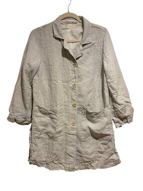 Poetry Long Jacket High-Twist Linen in Ice Grey